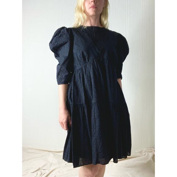 FOREVER THAT GIRL Jane Tunic Lace Black Cotton Minidress NWT US MEDIUM ANTHRO - Picture 4 of 13